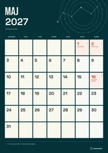 Mesečni koledar za maj 2027, zvezdni ritem, z dnevi od ponedeljka do nedelje.