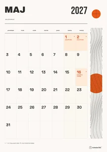 Mesečni koledar za maj 2027, valovanje, z dnevi od ponedeljka do nedelje.