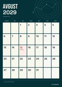 Mesečni koledar za avgust 2029, zvezdni ritem, z dnevi od ponedeljka do nedelje.