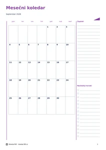 Koledar za september 2028 – Prelom mreže, predogled prve strani